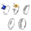 PQJSJDR 5 Pcs Anxiety Rings for Women,Silver Stainless Steel Anti Anxiety Ring Spinning,Open Anti-worry Spinner Ring,Adjustable Ring for Women Birthday and Valentine's Day(K1) view 1