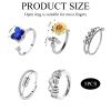 PQJSJDR 5 Pcs Anxiety Rings for Women,Silver Stainless Steel Anti Anxiety Ring Spinning,Open Anti-worry Spinner Ring,Adjustable Ring for Women Birthday and Valentine's Day(K1) view 2