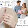 PQJSJDR 5 Pcs Anxiety Rings for Women,Silver Stainless Steel Anti Anxiety Ring Spinning,Open Anti-worry Spinner Ring,Adjustable Ring for Women Birthday and Valentine's Day(K1) view 4