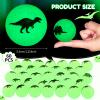Seenelling 60 Pcs Glow in The Dark Bouncy Balls Dinosaur Rubber High Bouncing Balls for Kids Party Favor Classroom Gifts (Dinosaur, Green) view 2