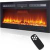 50" Electric Fireplace, Recessed and Wall Mounted Fireplace with Smart WiFi Infrared Linear Fireplace Heater 750W/1500W &12 LED Flame Colors & Timer Remote, Low Noise Operation view 1