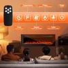 50" Electric Fireplace, Recessed and Wall Mounted Fireplace with Smart WiFi Infrared Linear Fireplace Heater 750W/1500W &12 LED Flame Colors & Timer Remote, Low Noise Operation view 2