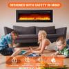 50" Electric Fireplace, Recessed and Wall Mounted Fireplace with Smart WiFi Infrared Linear Fireplace Heater 750W/1500W &12 LED Flame Colors & Timer Remote, Low Noise Operation view 3