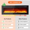 50" Electric Fireplace, Recessed and Wall Mounted Fireplace with Smart WiFi Infrared Linear Fireplace Heater 750W/1500W &12 LED Flame Colors & Timer Remote, Low Noise Operation view 4