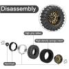 4PCS 1.3" Beadlock Wheel Tires Set 1.3inch Aluminum Wheels and Tires for 1/18 TRX4M 1/24 SCX24 FCX24 RC Crawler Car (Tires B + Gold Wheel hub) view 2