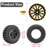 4PCS 1.3" Beadlock Wheel Tires Set 1.3inch Aluminum Wheels and Tires for 1/18 TRX4M 1/24 SCX24 FCX24 RC Crawler Car (Tires B + Gold Wheel hub) view 3