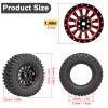 4PCS 1.3" Beadlock Wheel Tires Set 1.3inch Aluminum Wheels and Tires for 1/18 TRX4M 1/24 SCX24 FCX24 RC Crawler Car (Tires A + red Wheel hub) view 3