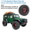 4PCS 1.3" Beadlock Wheel Tires Set 1.3inch Aluminum Wheels and Tires for 1/18 TRX4M 1/24 SCX24 FCX24 RC Crawler Car (Tires A + red Wheel hub) view 4
