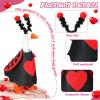 AmazingSpark 4 Sets Valentine's Day Mini Desk Goose Outfit 7 Inch Magnetic Silly Goose Statue Key Holder Red and Pink Romantic Valentine Clothes for Magnetic Duck Statue Table Desk Key Holder Decor view 3