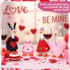 AmazingSpark 4 Sets Valentine's Day Mini Desk Goose Outfit 7 Inch Magnetic Silly Goose Statue Key Holder Red and Pink Romantic Valentine Clothes for Magnetic Duck Statue Table Desk Key Holder Decor view 4