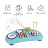 2 in 1 Xylophone Drum Set, Percussion Wooden Montessori Musical Instruments Multifunctional Clapping Colorful 8 Tone Xylophone 2 Drums 1 Cymbal 8 Keystrokes (Blue) view 3