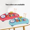 2 in 1 Xylophone Drum Set, Percussion Wooden Montessori Musical Instruments Multifunctional Clapping Colorful 8 Tone Xylophone 2 Drums 1 Cymbal 8 Keystrokes (Blue) view 4