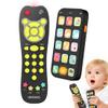 Baby Phone TV Remote Toy Set, Bilingual Play Phones Toy Remote for Baby with Music Light for 6+ Months, Early Learning Baby Toys Gift for 1 Year Old Boys Girls Toddler Infant, English/Spanish, Black view 1