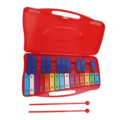 ariarly Xylophone Glockenspiel 25 Note Professional Percussion Instrument Musical Instrument Educational Music Toy Includes Red Carry Case