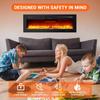 50 Inch Electric Fireplace Heater, Recessed & Wall Mounted, Multicolor Flame, Adjustable Color & Speed, Low Noise, WiFi & Remote Control, 750-1500W, Modern Fireplace for Living Room Bedroom view 3