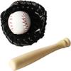 1 Set Miniature Baseball Set, 1/12 Scale, Bat Glove and Ball Baseball Cake Decorations, Baseball Bat and Ball Set Miniature Sports Doll House Accessories for Dollhouse Desktop Decor Photography Props view 1