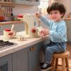 BTSEURY Wooden Coffee Maker Toy, Realistic Kitchen Toy for Kids Stimulates Imagination and Creativity, Gift for Toddler Boys Girls Age 3+ view 2