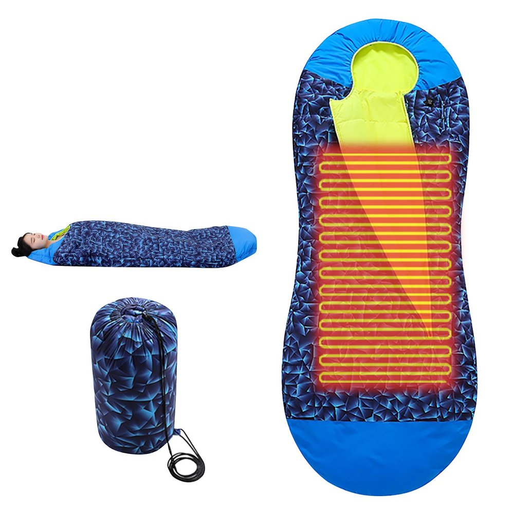 Flexible Cord Plan USB Propelled Warmed Backpacking Slumbering Bag Modifiable Warmth for Backpacking Fishing Office Heated Slumbering Bag for Camping