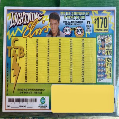 Lightning $170 Bingo Pull Tab Event Game, Play Along