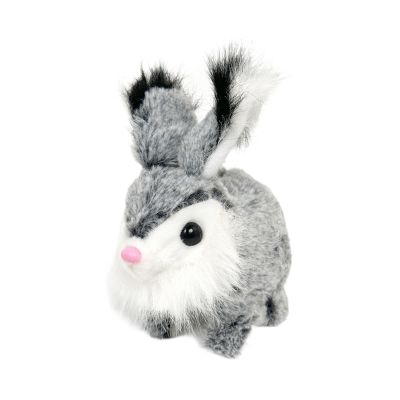 Luwecf Rabbit Interactive Electronic Pet Bunny Toy,Cute Realistic Walking Wiggle Ears for Kids Girls and Boys Gifts, Dark Gray