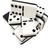 Black and White Double 6 Two Tone Jumbo Domino Tiles with Spinner view 1