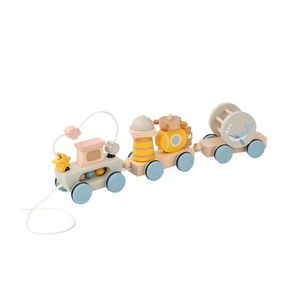 JCRBILW Wooden Pull Toy, Early Learning Toy, Creative and Educationally for, Children, Boys and Girls Aged 1, 2, 3, and 4, Sea