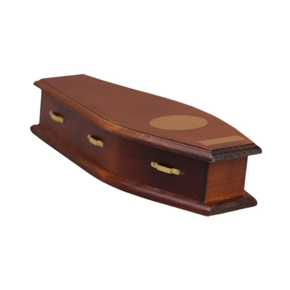 Simhoa Dollhouse Miniature Casket Wood Casket 1/12 Scale Furniture Model DIY Accessory Ornament Brown Dollhouse Furniture