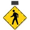 Street Traffic Warning Sign with solar Powered,Flashing LED Pedestrian Crossing Sign, IP65 Waterproof,for Road Driveway Neighborhood Safety 30in-1PC view 1