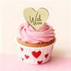 10pcs Valentines Day Acrylic Heart Shape Cupcake Topper Gold Mirror Acrylic Cupcake Decoration Love You Cake Topper For Valentine's Day Wedding view 3