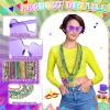 Civaner 36 Pcs Mardi Gras Beads Necklaces and 3 Pcs Heart Sunglasses Bulk Gold Purple Green Mardi Gras Necklaces Carnival Costumes Decorations for Carnival Parade Supplies view 4