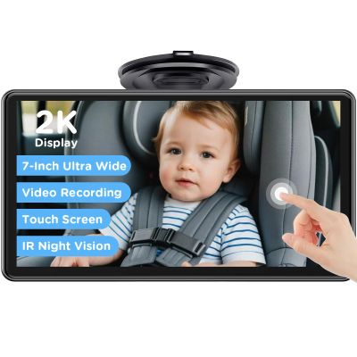 7" Touchscreen Baby Car Mirror, Baby Car Camera HD 1440P, View Infant in Rear Facing Seat with 150Wide Angle, Night Vision, Easy Setup