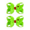 YanJie 5' Halloween Green Hair Bow Clips for Girls Christmas Grinch Bows with Heart Christmas Hair Accessories Grosgrain Hairpin Holiday Decor Stocking Stuffers view 1