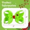 YanJie 5' Halloween Green Hair Bow Clips for Girls Christmas Grinch Bows with Heart Christmas Hair Accessories Grosgrain Hairpin Holiday Decor Stocking Stuffers view 2