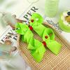 YanJie 5' Halloween Green Hair Bow Clips for Girls Christmas Grinch Bows with Heart Christmas Hair Accessories Grosgrain Hairpin Holiday Decor Stocking Stuffers view 3