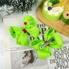 YanJie 5' Halloween Green Hair Bow Clips for Girls Christmas Grinch Bows with Heart Christmas Hair Accessories Grosgrain Hairpin Holiday Decor Stocking Stuffers view 4