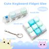 3 Pcs Keyboard Fidget Toy for Adults, Cute Cat Loud Clicky Fidget Toy with LED Lights, Stress Relief Fidget Clicker Keyboard Keychain for Adults Relieve Stress and Anxiety, Blue view 2
