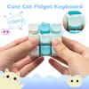 3 Pcs Keyboard Fidget Toy for Adults, Cute Cat Loud Clicky Fidget Toy with LED Lights, Stress Relief Fidget Clicker Keyboard Keychain for Adults Relieve Stress and Anxiety, Blue view 4