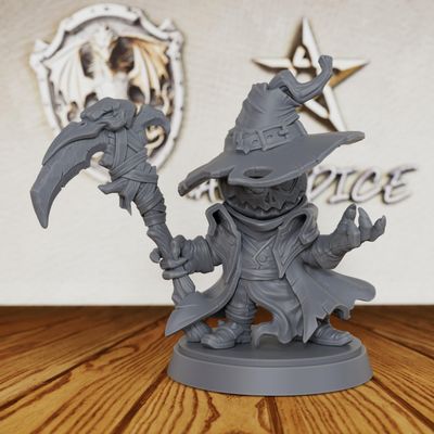 AUSPDICE TTRPG Minis for Fantasy Role Playing & Tabletop RPG Game - 28mm Scale Miniature Figure for Dungeon Masters & Miniature Game, Humanoid RPG Accessory - Pumpkin Demon (AS239)