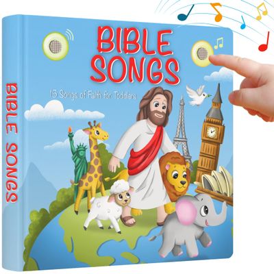 LEARNING BUGS Christian Bible Songs  15 Songs of Faith for Little Ones, Musical Books for Toddlers, 28-Button Music Book, Musical Toys for Toddlers 1-3