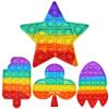 4 Pack Rainbow Pop Fidget Toys,Push Pop Sensory Toy Set,Stress Relief for Kids & Adults,Pop Bulk & Party Favors Toddler Toys for Birthday Christmas Easter Birthday Gifts,Classroom Prize (Stars) view 1