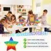 4 Pack Rainbow Pop Fidget Toys,Push Pop Sensory Toy Set,Stress Relief for Kids & Adults,Pop Bulk & Party Favors Toddler Toys for Birthday Christmas Easter Birthday Gifts,Classroom Prize (Stars) view 4