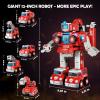 Baobrava Transformers Toys for 4 5 6 7 8 Year Old Boys, 5-in-1 Fire Truck Car Toys Take Apart Transform to Robot, STEM Montessori Drill Screw Set, Valentines Easter Basket Stuffers Birthday Gifts view 2
