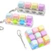 3 Pcs Keyboard Fidget Toy for Adults, Cute Cat Loud Clicky Fidget Toy with LED Lights, Stress Relief Fidget Clicker Keyboard Keychain for Adults Relieve Stress and Anxiety, Yellow view 1