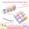 3 Pcs Keyboard Fidget Toy for Adults, Cute Cat Loud Clicky Fidget Toy with LED Lights, Stress Relief Fidget Clicker Keyboard Keychain for Adults Relieve Stress and Anxiety, Yellow view 2