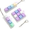 3 Pcs Keyboard Fidget Toy, Purple Loud Fidget Keyboard Keychain 4-in-1 Keyboard Clicker Fidget Toy Stress Relief, 9Key Fidget Clicker Toys for Anxiety Decompression, Purple view 1