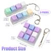 3 Pcs Keyboard Fidget Toy, Purple Loud Fidget Keyboard Keychain 4-in-1 Keyboard Clicker Fidget Toy Stress Relief, 9Key Fidget Clicker Toys for Anxiety Decompression, Purple view 2