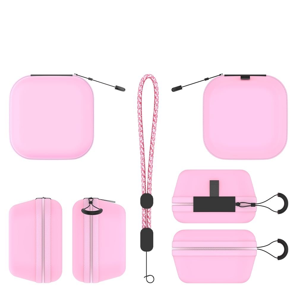 Special Perfect Storage Bag for Takara Tomy Punyrunzu Pet Machine Comfortable Dustproof Shockproof PU Carrying Case with Hand Strap (Pink)