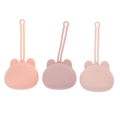 DECHOUS Silicone Pacifier Holder Case - Portable Travel Pacifier Pouch for Newborns - Silicone Storage Box Container for Home Travel
