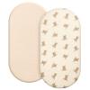 100% Organic Cotton Muslin Baby Bassinet Sheets 2 Pack 33x17 for Baby Girl Boy, Soft Fitted Mattress Pad Cover Compatible with Halo BassiNest Swivel Sleeper, Graco, Baby Delight, Chicco, Angelbliss view 1