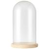 5.9 X 11.8 in / 15 X 30 Cm Glass Display Dome for Items and Flowers, Collectibles Decorative, High Borosilicate Glass, Transparent Protective Dome with Wooden Base view 1